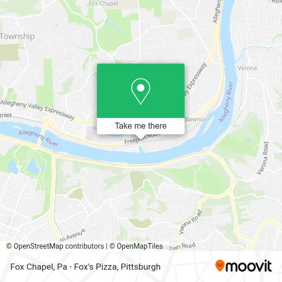 Fox Chapel, Pa - Fox's Pizza map