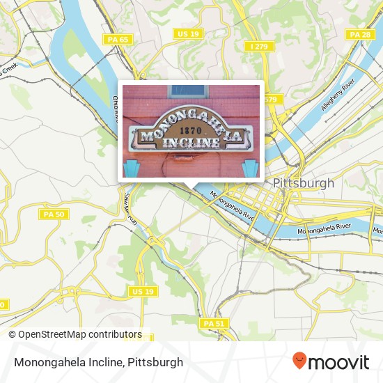 Monongahela Incline map