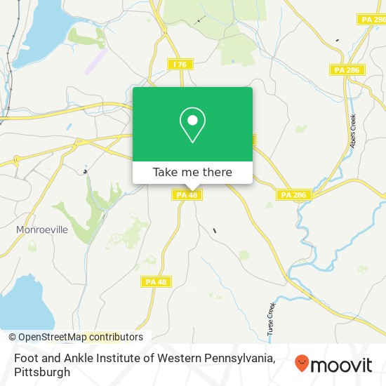 Mapa de Foot and Ankle Institute of Western Pennsylvania