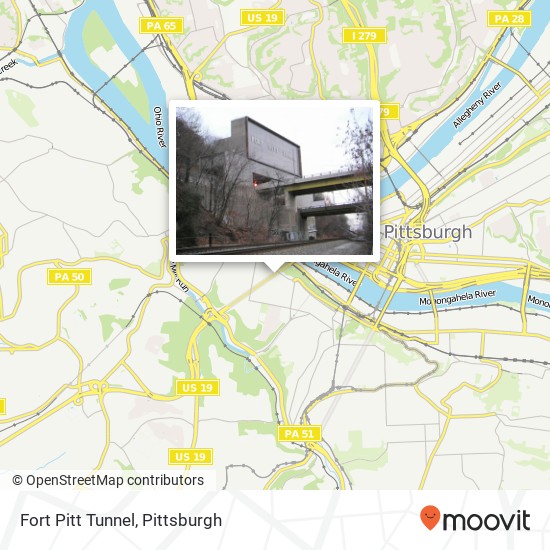 Mapa de Fort Pitt Tunnel