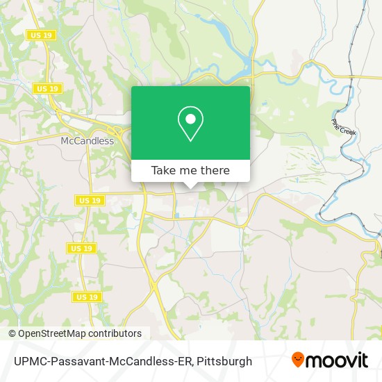 Mapa de UPMC-Passavant-McCandless-ER