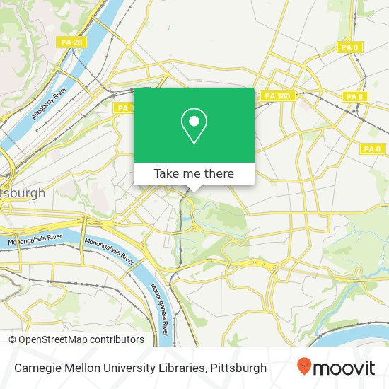 Mapa de Carnegie Mellon University Libraries