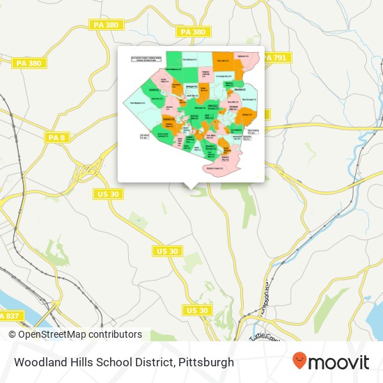 Mapa de Woodland Hills School District