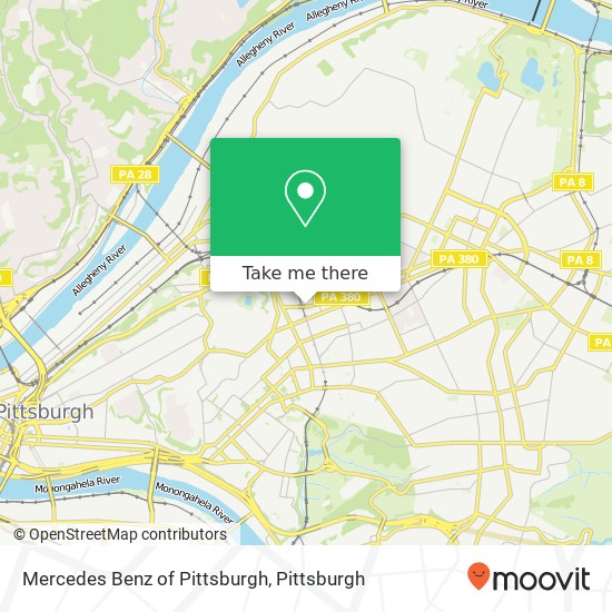 Mercedes Benz of Pittsburgh map