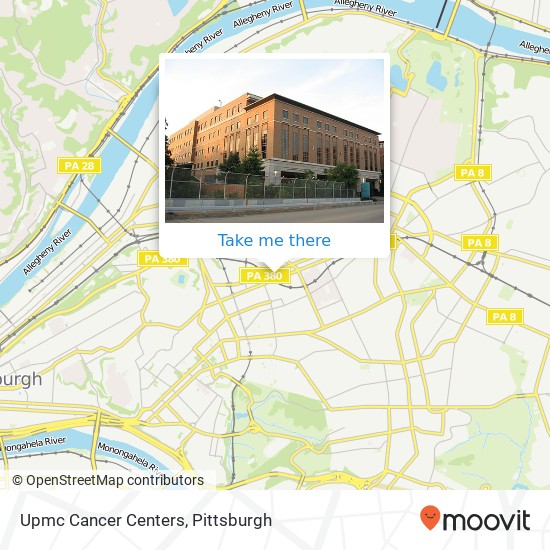 Upmc Cancer Centers map