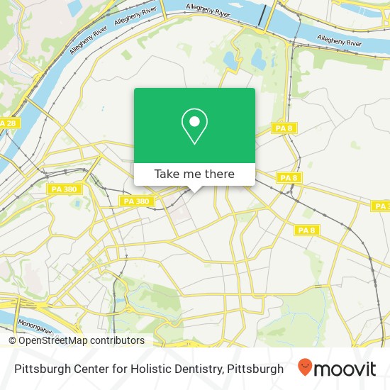Pittsburgh Center for Holistic Dentistry map