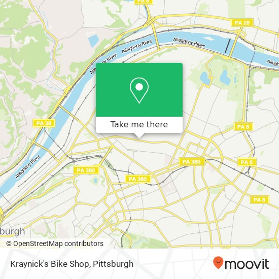 Mapa de Kraynick's Bike Shop