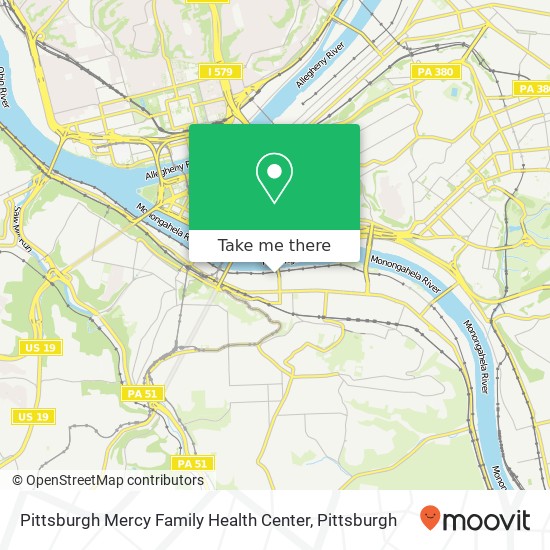 Mapa de Pittsburgh Mercy Family Health Center