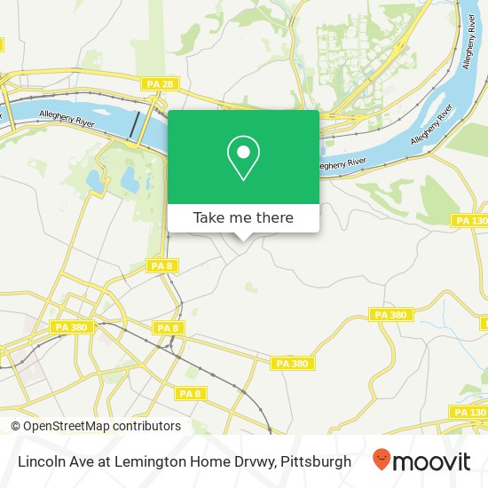 Lincoln Ave at Lemington Home Drvwy map