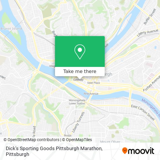 Mapa de Dick's Sporting Goods Pittsburgh Marathon