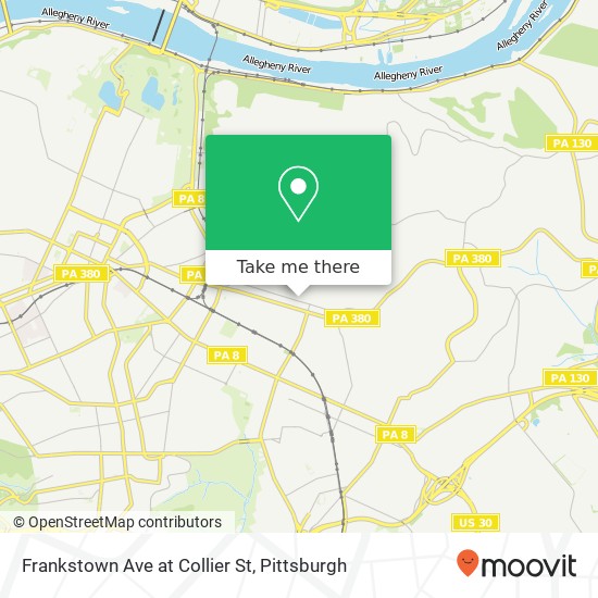 Frankstown Ave at Collier St map