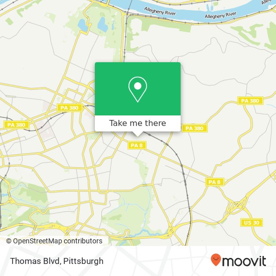 Thomas Blvd map