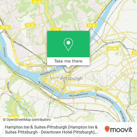 Mapa de Hampton Inn & Suites-Pittsburgh (Hampton Inn & Suites Pittsburgh - Downtown Hotel Pittsburgh)