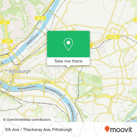 5th Ave / Thackeray Ave map