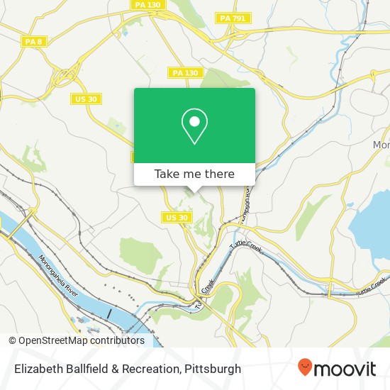 Mapa de Elizabeth Ballfield & Recreation