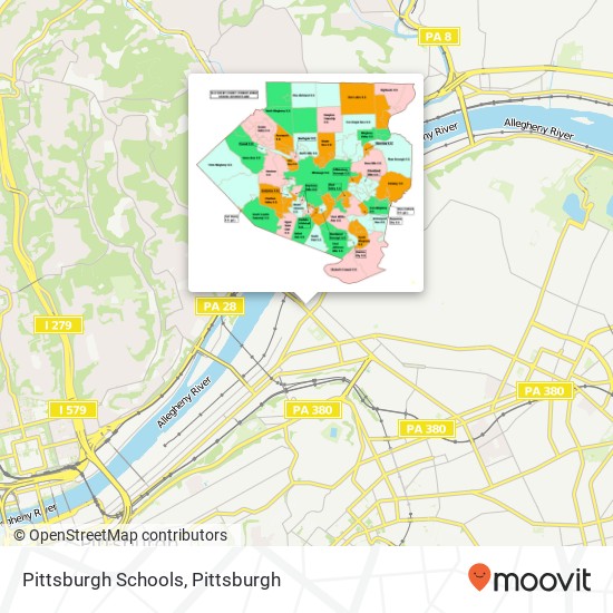 Mapa de Pittsburgh Schools