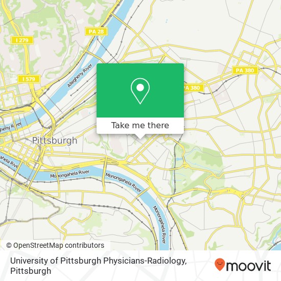 Mapa de University of Pittsburgh Physicians-Radiology