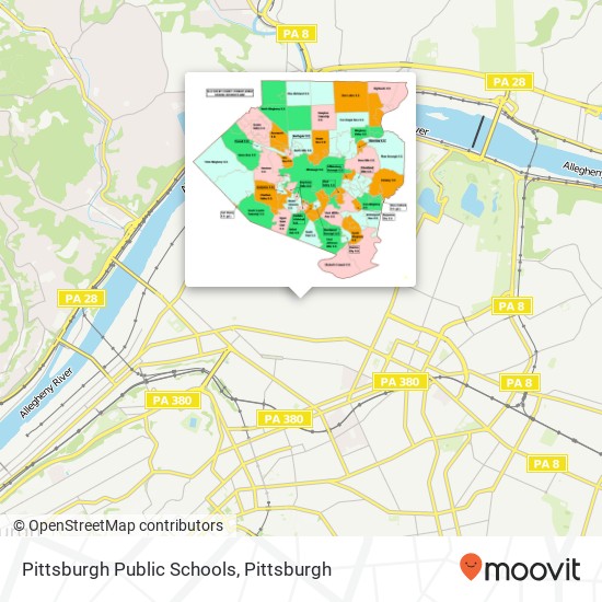 Mapa de Pittsburgh Public Schools
