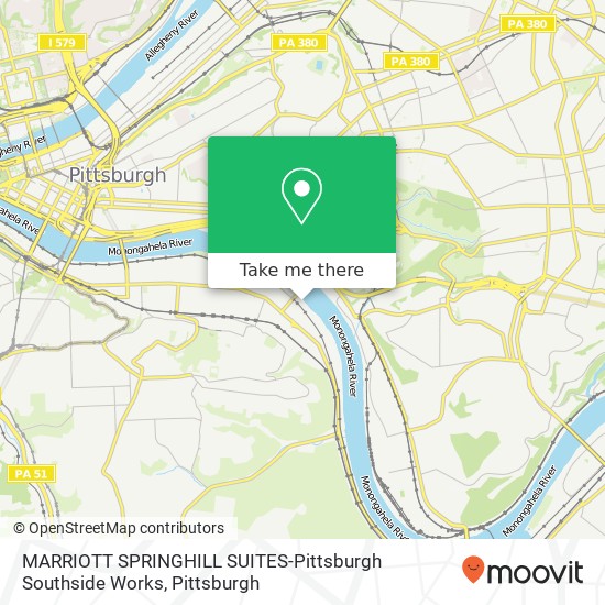 MARRIOTT SPRINGHILL SUITES-Pittsburgh Southside Works map