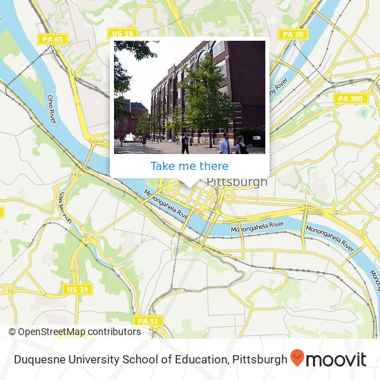 Mapa de Duquesne University School of Education