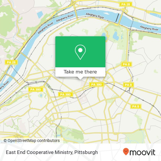 Mapa de East End Cooperative Ministry