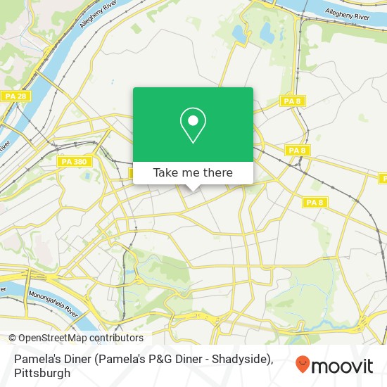 Mapa de Pamela's Diner (Pamela's P&G Diner - Shadyside)