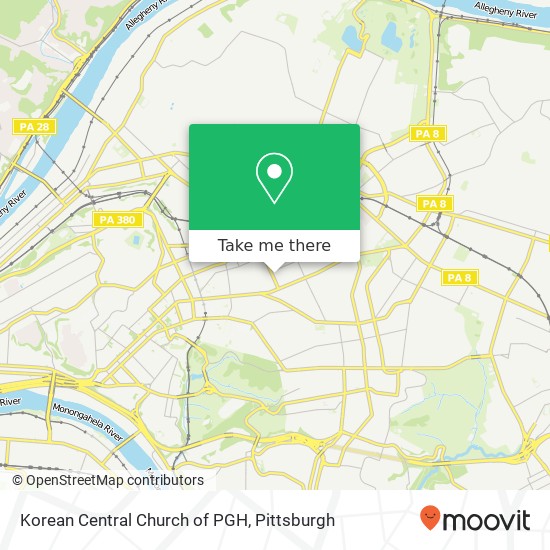 Korean Central Church of PGH map