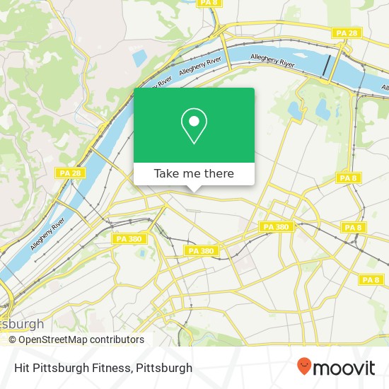 Hit Pittsburgh Fitness map