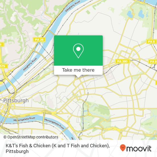 Mapa de K&T's Fish & Chicken