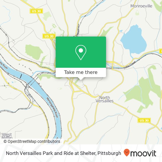 North Versailles Park and Ride at Shelter map