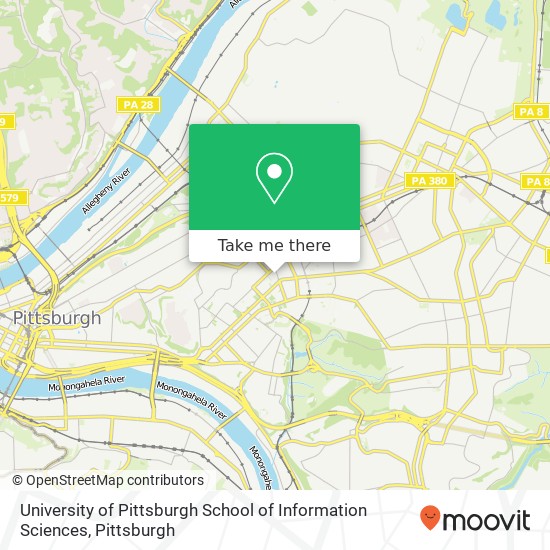 Mapa de University of Pittsburgh School of Information Sciences