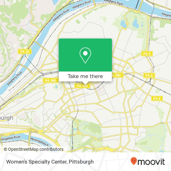Women's Specialty Center map