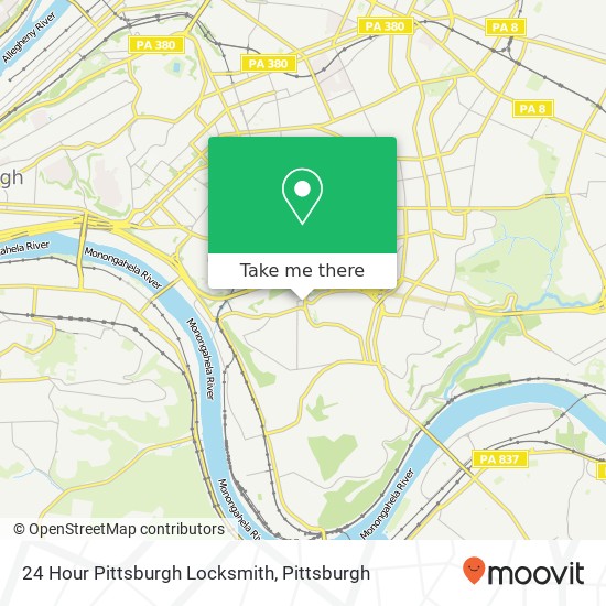 Mapa de 24 Hour Pittsburgh Locksmith