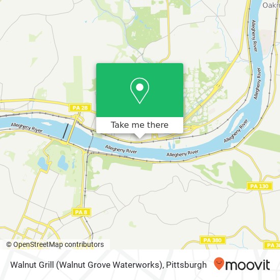 Mapa de Walnut Grill (Walnut Grove Waterworks)