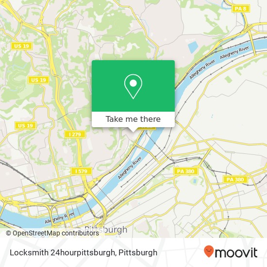 Locksmith 24hourpittsburgh map