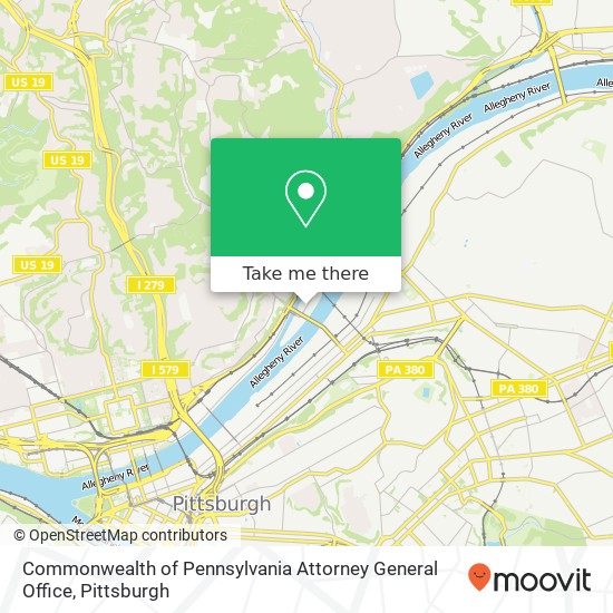 Commonwealth of Pennsylvania Attorney General Office map