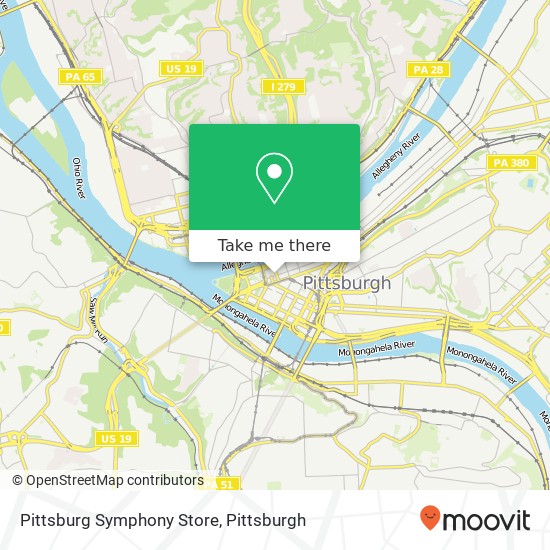 Pittsburg Symphony Store map