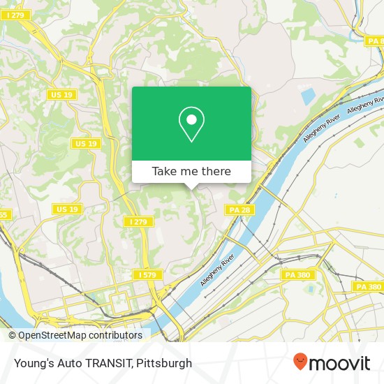 Mapa de Young's Auto TRANSIT