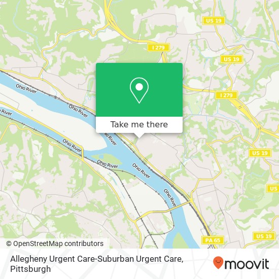 Allegheny Urgent Care-Suburban Urgent Care map