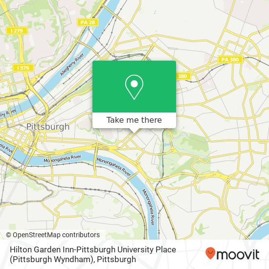 Hilton Garden Inn-Pittsburgh University Place (Pittsburgh Wyndham) map