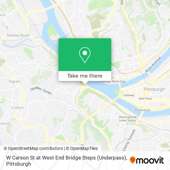 Mapa de W Carson St at West End Bridge Steps (Underpass)