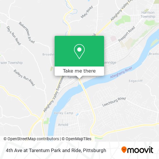 Mapa de 4th Ave at Tarentum Park and Ride