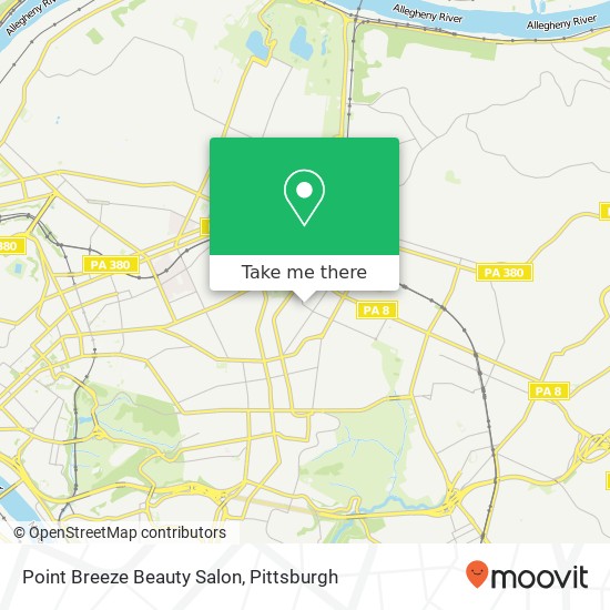 Mapa de Point Breeze Beauty Salon