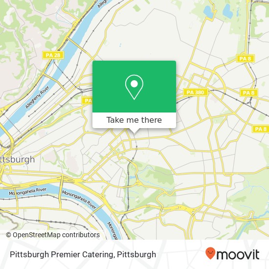 Pittsburgh Premier Catering map