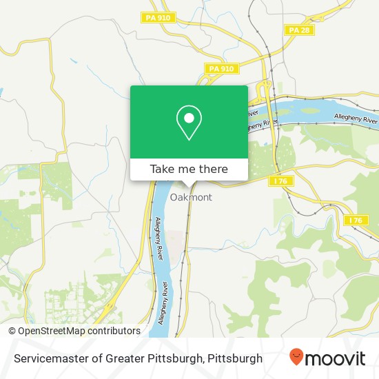 Servicemaster of Greater Pittsburgh map