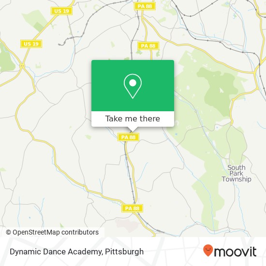 Mapa de Dynamic Dance Academy, 5727 Library Rd Bethel Park, PA 15102