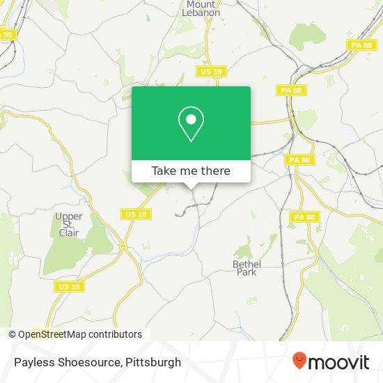 Mapa de Payless Shoesource, 300 S Hills Vlg Pittsburgh, PA 15241