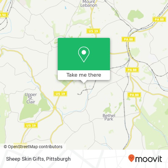 Mapa de Sheep Skin Gifts, 301 S Hills Vlg Pittsburgh, PA 15241