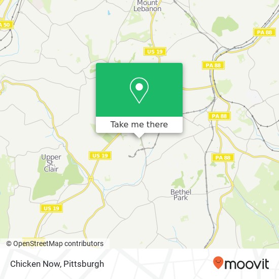 Mapa de Chicken Now, 301 S Hills Vlg Pittsburgh, PA 15241
