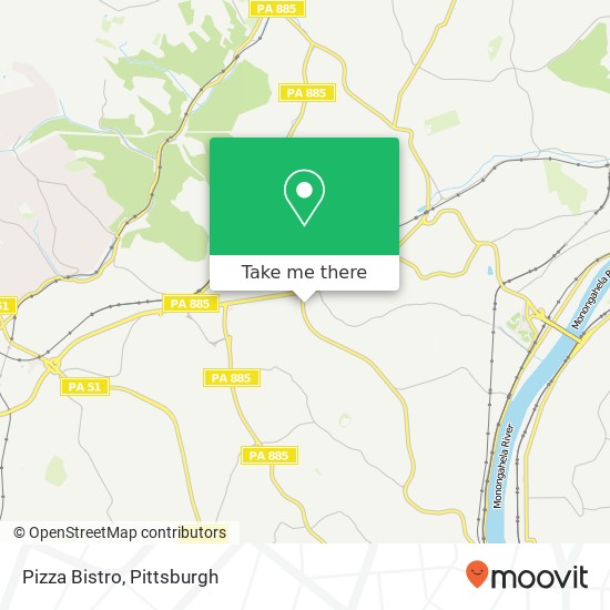 Mapa de Pizza Bistro, 321 Camp Hollow Rd West Mifflin, PA 15122